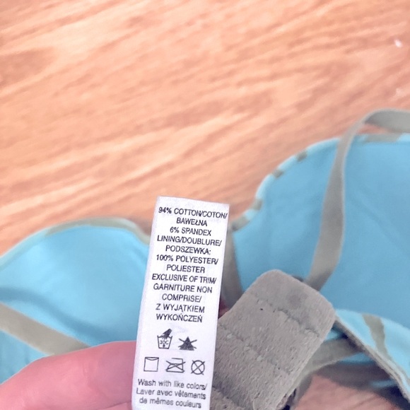 SOLD - Lasenza 32a Zebra Print Turquoise and Tan/green Bra - Picture 3 of 4